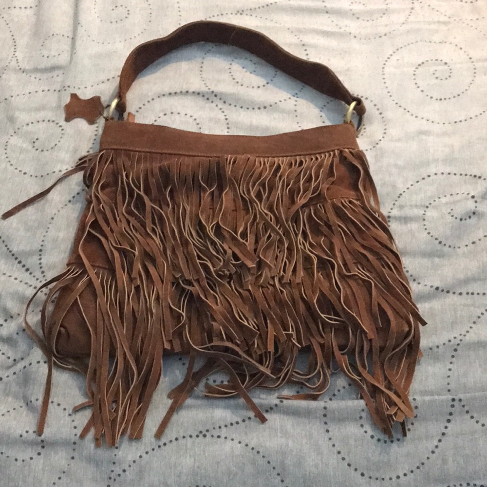 Cute Brown Genuine Leather Fringe Bag